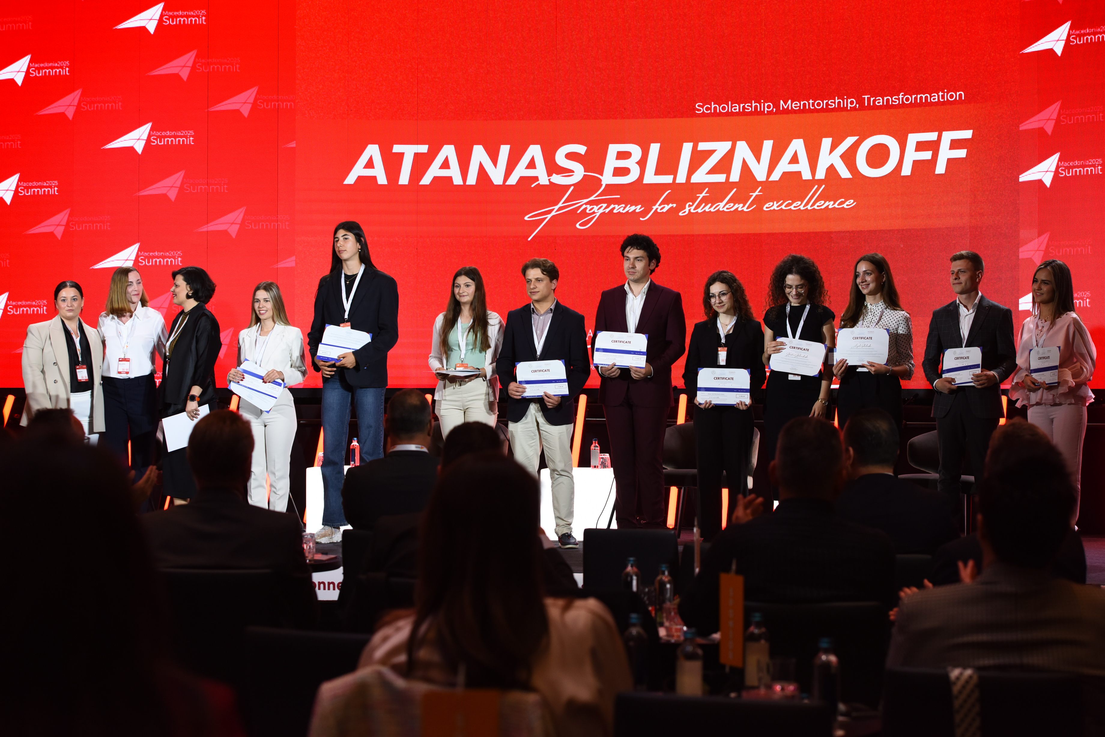 Certificate Awarding Ceremony for Atanas Bliznakoff Scholars at the Macedonia2025 Summit