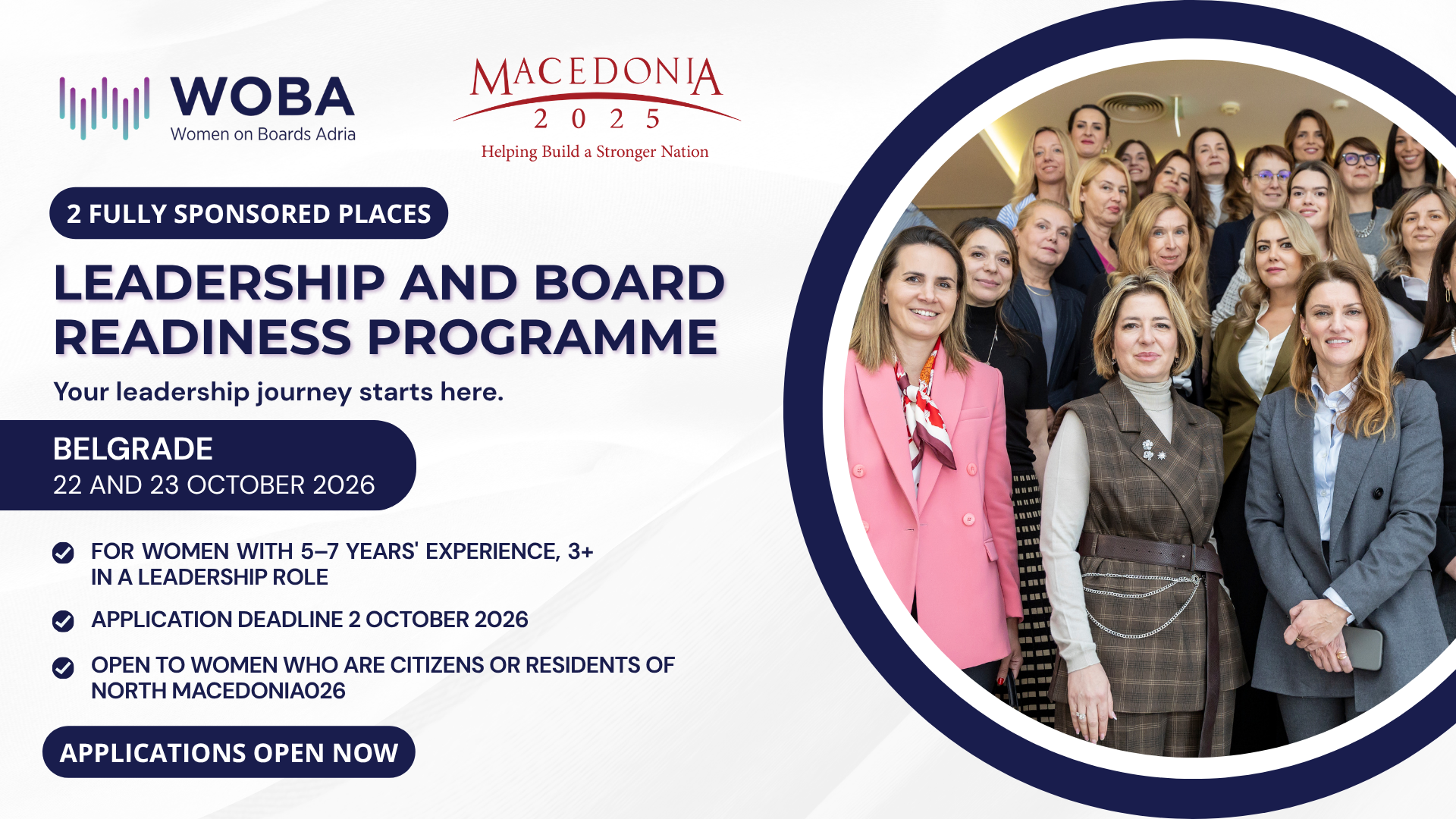 Two Fully Funded Places on the WOBA Leadership and Board Readiness Programme